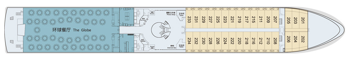 长江神话号游轮第2层甲板图片