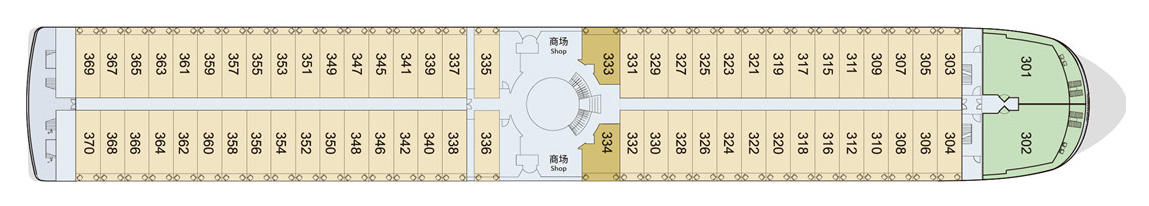 长江神话号游轮第3层甲板图片