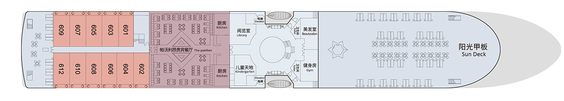 长江神话号游轮第6层甲板图片