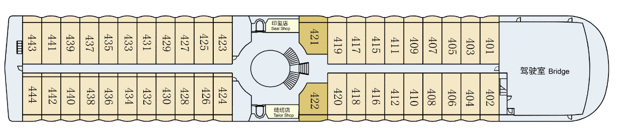 长江发现号游轮第4层甲板图片