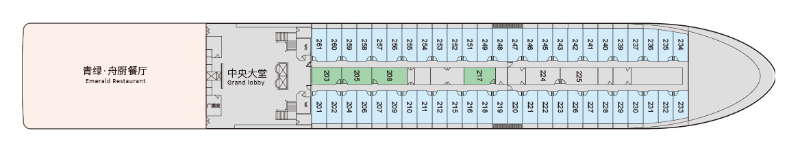 世纪绿洲号游轮第2层甲板图片