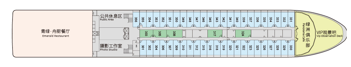 世纪绿洲号游轮第3层甲板图片