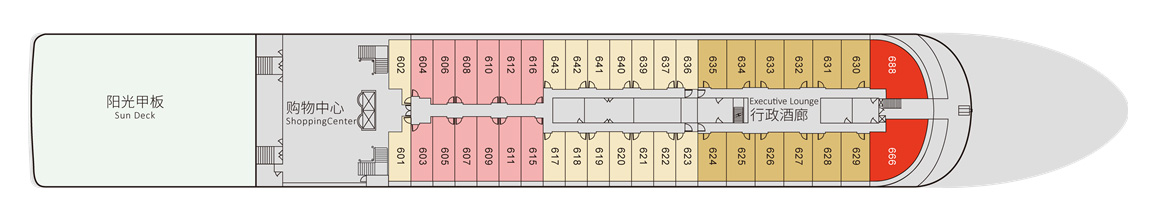 世纪绿洲号游轮第6层甲板图片