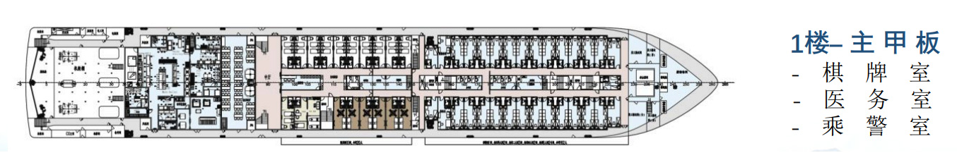 华夏三号游轮第1层甲板图片