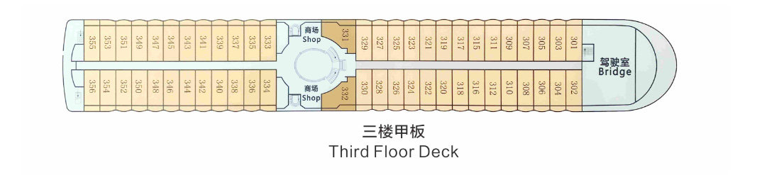 长江印象游轮第3层甲板图片