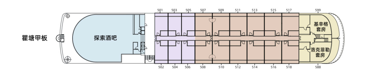 长江探索游轮第5层甲板图片