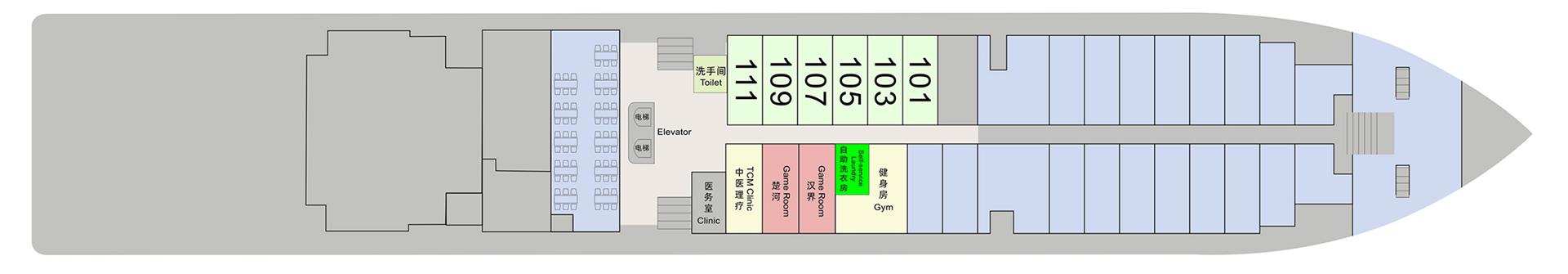 长江如歌号游轮第1层甲板图片