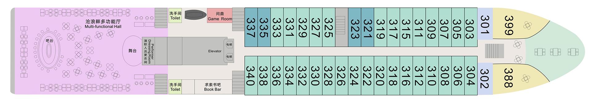 长江如歌号游轮第3层甲板图片